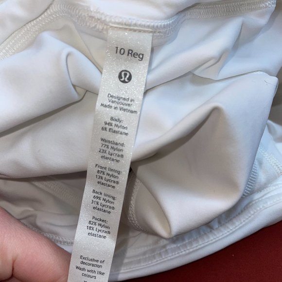 Lululemon Pace Rival Skirt White Size 10 Regular Length - Picture 6 of 6